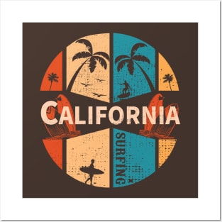 Funny T shirt California surfing specially for summer time, dad, brother, son, men Posters and Art